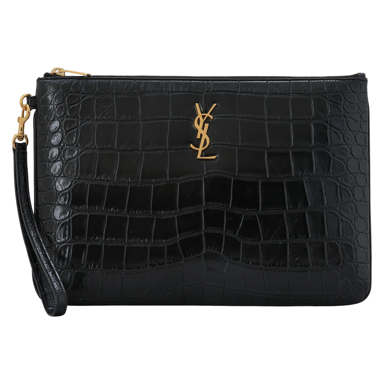 YVES SAINT LAURENT(USED)생로랑 558070 모노그램 크로커다일 클러치
